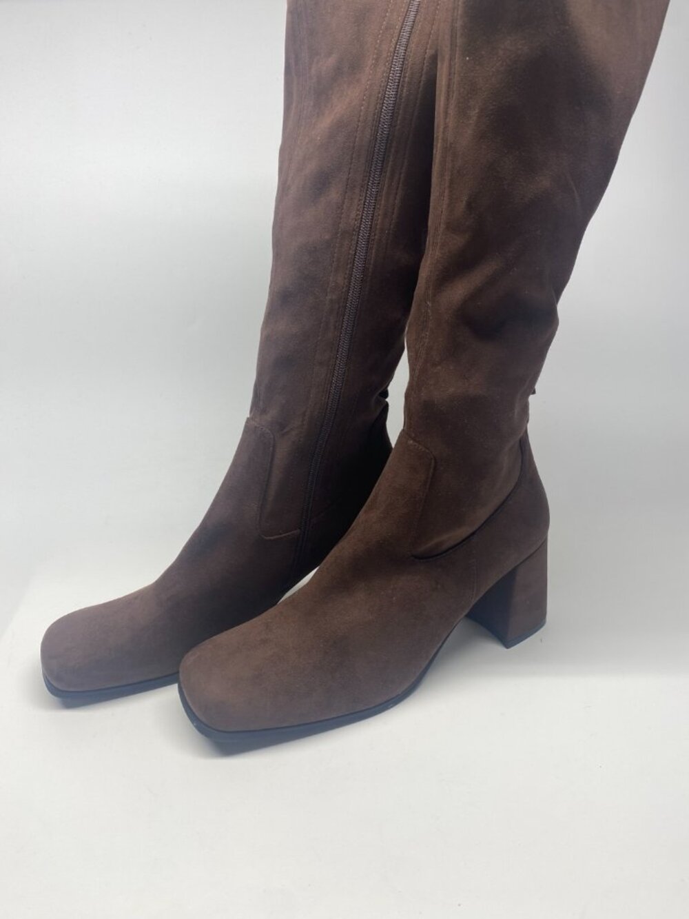 Jeffrey Campbell Womens HOTLAVA-K2 Brown Suede Tall Heel Boots Sz 11 - Picture 7 of 8